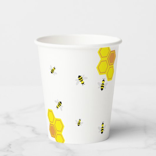 Bee Baby Shower Pappbecher (Rückseite)