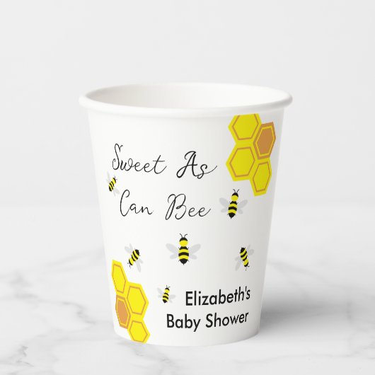 Bee Baby Shower Pappbecher (Vorderseite)