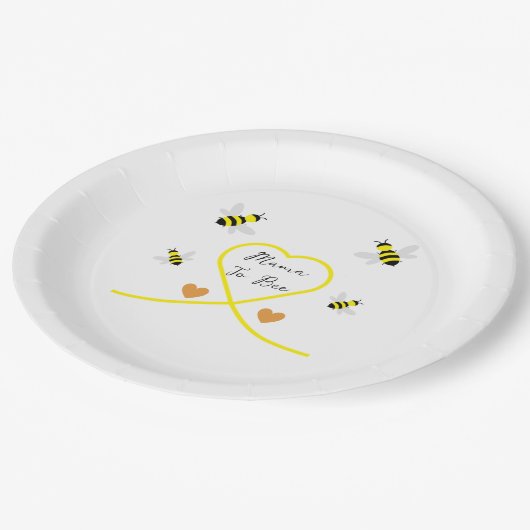 Bee Baby Shower Pappteller (Schrägansicht)