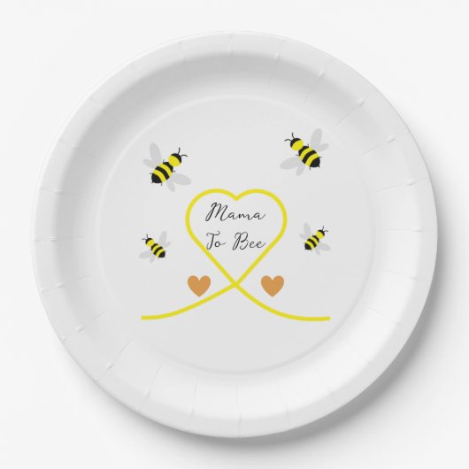 Bee Baby Shower Pappteller (Vorderseite)