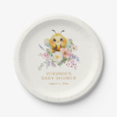 Bee Baby Shower Pappteller (Vorderseite)