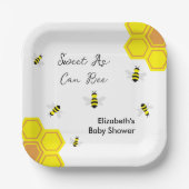 Bee Baby Shower Pappteller (Vorderseite)
