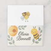 Bee Baby Shower Place Card Platzkarte (Außenseite Aufgefaltet)