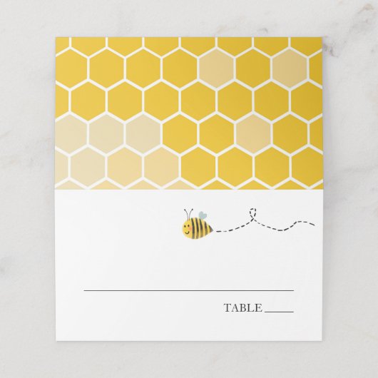 Bee Baby Shower Platzkarten (Außenseite Aufgefaltet)
