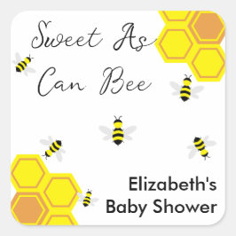 Bee Baby Shower Quadratischer Aufkleber