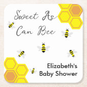 Bee Baby Shower Rechteckiger Pappuntersetzer (Vorderseite)