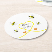 Bee Baby Shower Runder Pappuntersetzer (Angewinkelt)