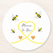 Bee Baby Shower Runder Pappuntersetzer (Vorderseite)