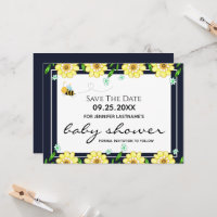 Bee Baby Shower Save the Date