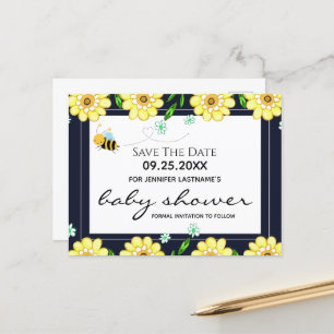Bee Baby Shower Save the Date Postkarte