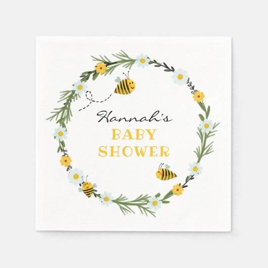 Bee Baby Shower Serviette (Vorderseite)