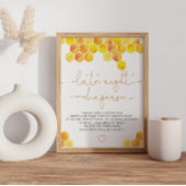 Bee Baby Shower Spate Night Diapers Game. Poster