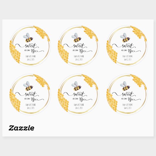 Bee Baby Shower Sticker (Blatt)