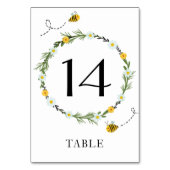 Bee Baby Shower Tischnummer (Vorderseite)