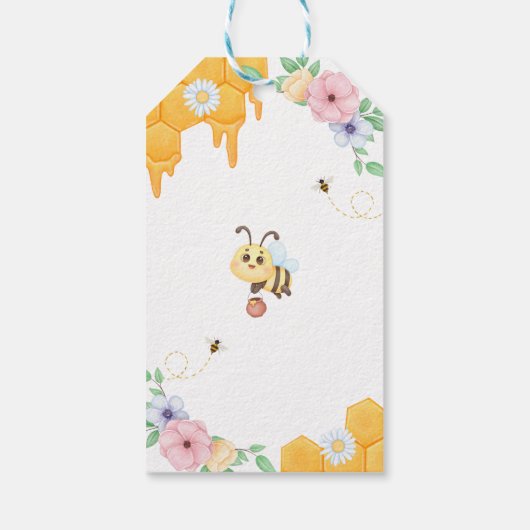 Bee Baby Shower Vielen Dank Geschenkanhänger (Rückseite)