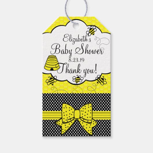 Bee Baby Shower Vielen Dank Geschenkanhänger (Vorderseite)