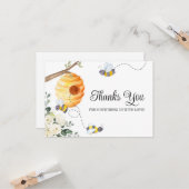Bee Baby Shower Vielen Dank Karte (Vorderseite/Rückseite Beispiel)