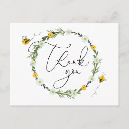 Bee Baby Shower Vielen Dank Postkarte