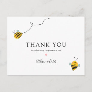 Bee Baby Shower Vielen Dank Postkarte