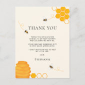 Bee Baby Shower Vielen Dank Postkarte (Vorderseite)