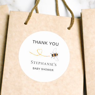 Bee Baby Shower Vielen Dank Runder Aufkleber