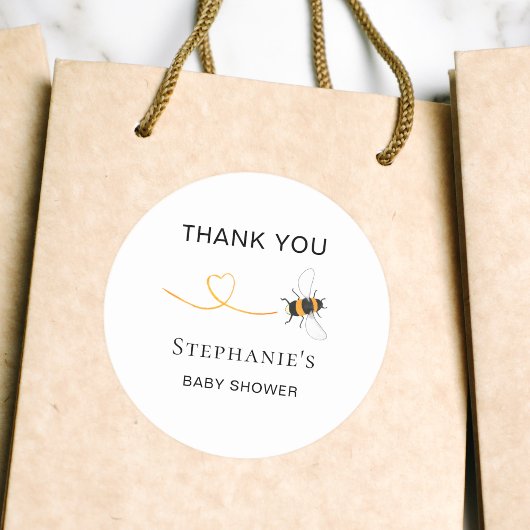 Bee Baby Shower Vielen Dank Runder Aufkleber