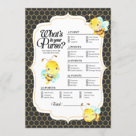 Bee Baby Shower Was ist in deinem Handspiel? Einladung