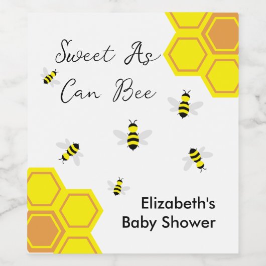 Bee Baby Shower Weinetikett (Einzelnes Label)