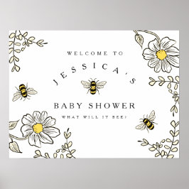 Bee Baby Shower Willkommen bei der Dusche der Humm Poster