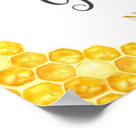 Bee Baby Shower Zehn kleine Fingers Unterschreiben Poster (Ecke)