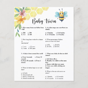 Bee Baby Trivia   Baby Showspiel