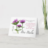 Bee Balm Blank Card Dankeskarte (Vorderseite)