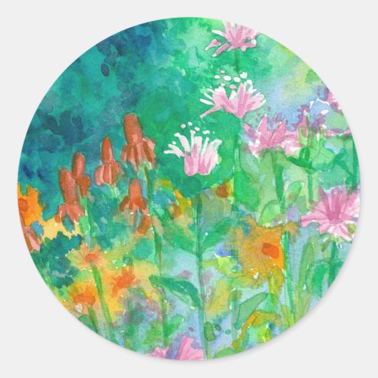 Bee Balm Mexican Hat Herbs Garden Wildblumen Runder Aufkleber (Vorderseite)