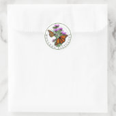 Bee Balm und Monarch Butterfliegen Runder Aufkleber (Tasche)