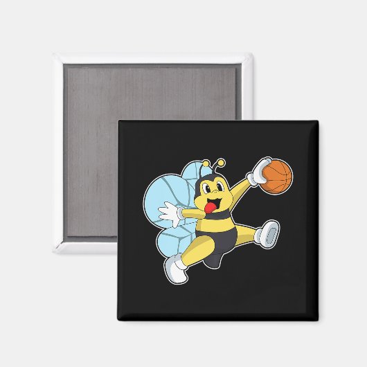 Bee Basketball Player Basketball Sport Premium Magnet (Vorderseite/Rückseite)