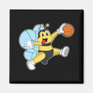 Bee Basketball Player Basketball Sport Premium Magnet