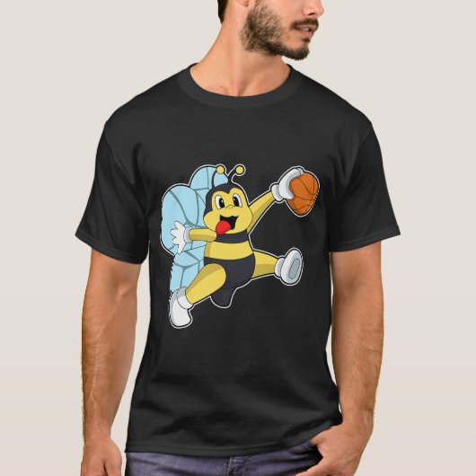 Bee Basketball Player Basketball Sport Premium T-Shirt (Vorderseite)