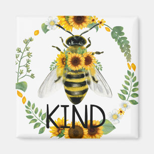 Bee Be freundlich bemalt Sonnenblumen Kindness Mag Magnet