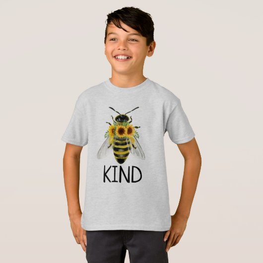 Bee Be nette T - Shirt bemalt Sonnenblumen Güte (Vorne ganz)