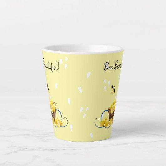 Bee Beautiful Latte Tasse (Vorderseite)