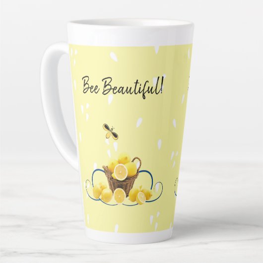 Bee Beautiful Latte Tasse (Linke Ecke)