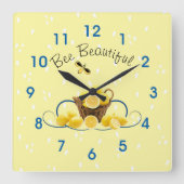 Bee Bee Beautiful Wall Clock, 10,75" Square Acryli Quadratische Wanduhr (Vorderseite)