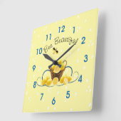 Bee Bee Beautiful Wall Clock, 10,75" Square Acryli Quadratische Wanduhr (Winkel)