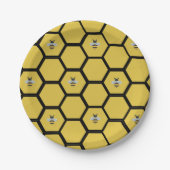 Bee Beehive Yellow Paper Plate Pappteller (Vorderseite)