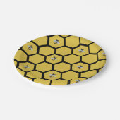 Bee Beehive Yellow Paper Plate Pappteller (Schrägansicht)