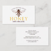 Bee Beekeeper Beekeeping Apiary Honey Gold Visitenkarte (Vorne/Hinten)