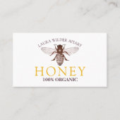 Bee Beekeeper Beekeeping Apiary Honey Gold Visitenkarte (Vorderseite)
