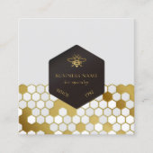 Bee BeeKeeper Honey Apiarist Gold Black Quadratische Visitenkarte (Vorderseite)