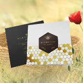 Bee BeeKeeper Honey Apiarist Gold Black Quadratische Visitenkarte