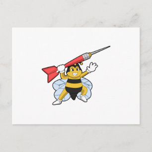Bee bei Darts mit Dart.PNG Postkarte